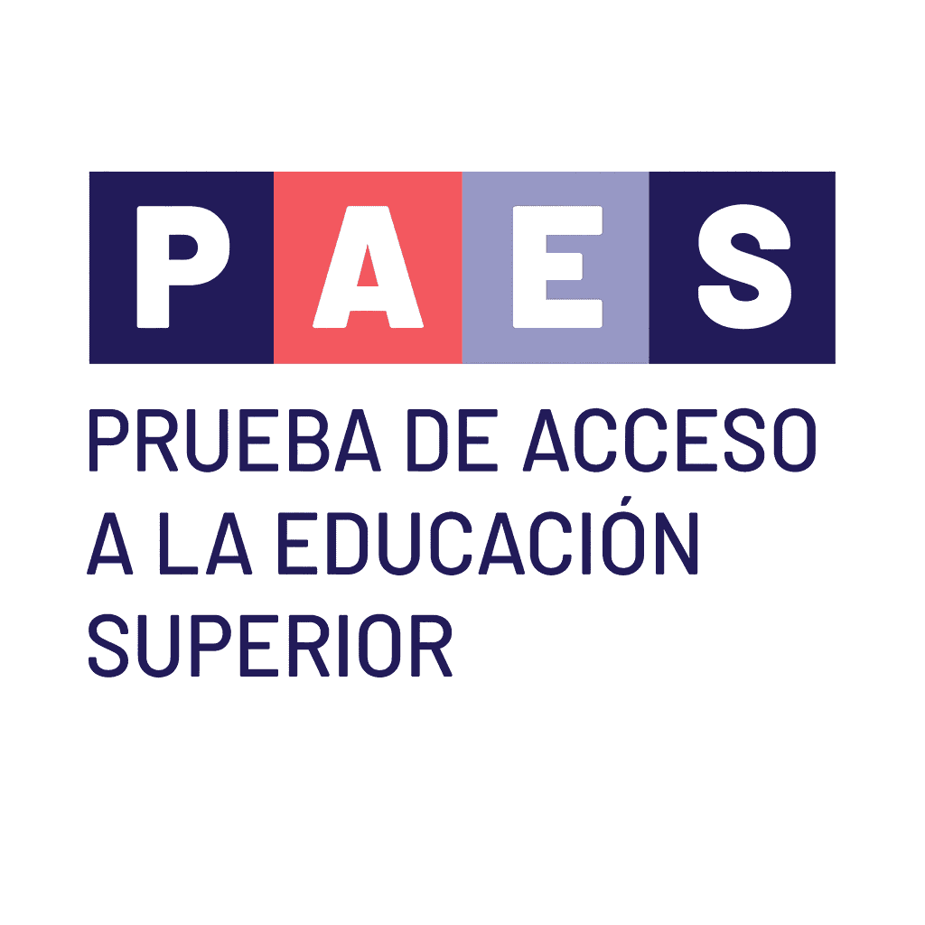 Logo PAES con letras en recuadros de colores y texto Prueba de Acceso a la Educación Superior.