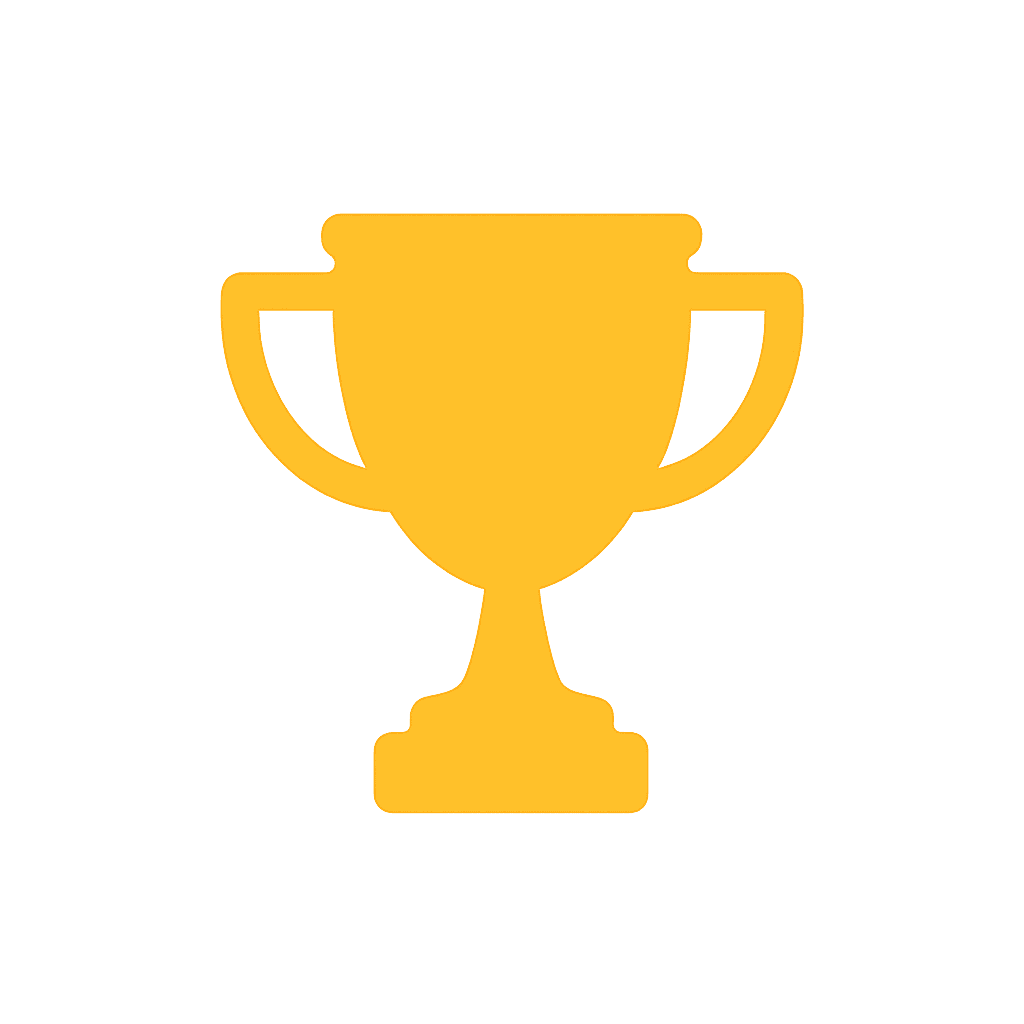 Icono de mejores colegios en Chile representado con un trofeo dorado