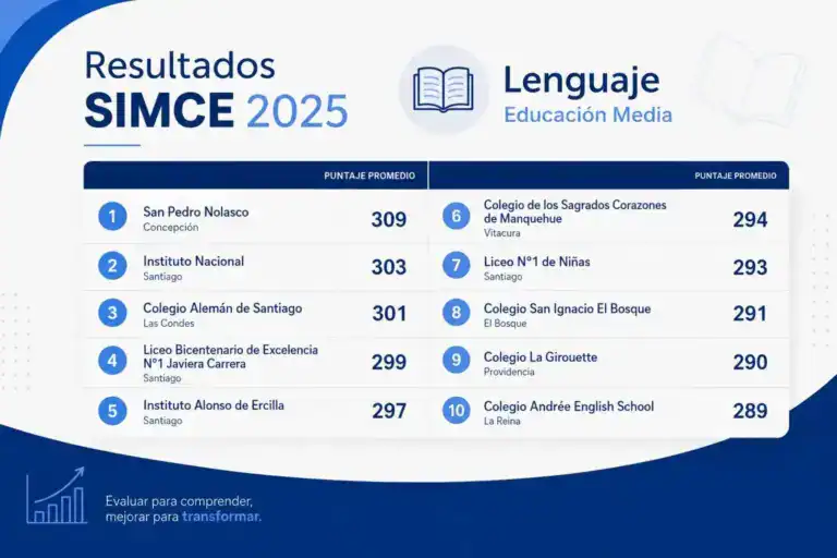 Resultado SIMCE Media Lenguaje 2025: Top 10 Colegios y la Sorpresa de las Regiones