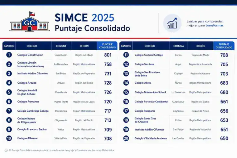 Resultado SIMCE Media Matemática 2025: Top 10 Colegios y el Dominio de Santiago Copy